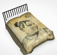 Queen duvet cover (88' x 88') with Fresco texture #creolewoman #duvetcover #goldandblackduvetcover