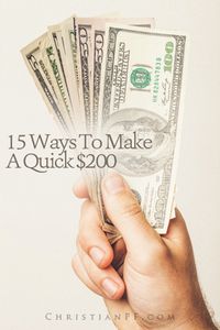 If you are needing to make some cash quickly, here are some ideas to get your brain spinning - and if you have any other money making ideas share them in the comments!