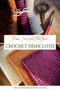 This crochet dish cloth is made using the herringbone single crochet stitch, which gives this dish cloth extra thickness and a tight fabric that is perfect for kitchen use. This pattern comes with written instructions, as well as a full video tutorial.