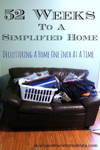 Can't find a BIG chunk of time for a whole house declutter? Join me for the 52 weeks to a simplified home challenge and declutter your home one inch at a time.  Includes free printable plan.