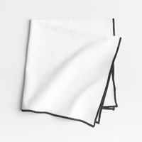 Merrow Stitch Crisp White Organic Cotton Napkin. + Reviews | Crate and Barrel