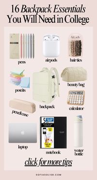 Going off to college soon? Here is a list of 16 items you will always need to have in your backpack!