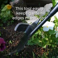 This garden edger works in three ways at once to fight invading grass. It's a simple but smart solution to taming garden bed edges, walkways, and other spots in the yard. Blades trim the grass and cut the roots, and a curved edge grooms the soil back into the bed, all in one quick, fluid motion.