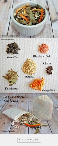 Diy Natural Bathtub Teabags | Sacchetto di essenze naturali per vasca da bagno... Via turningclockback.com #FarmersXmasGifts #Christmas #Gift #Handmade #Homemade #Diy #TeaBag