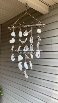 Enjoy the beautiful sounds of an oyster shell wind chime by OceanInspiredDesign on Etsy. Perfect for fall decor or year round patio and garden decor.