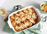 Naturally sweet Vidalias are perfect for caramelizing, and this indulgent casserole with layers of bread, onions, and cheese is a terrific way to enjoy them.