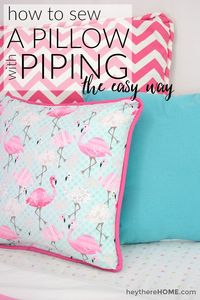 Seriously the easiest and really clear explanation of how to sew a pillow cover with piping around the edges. Site also links to great places to buy fabric online.