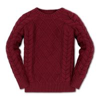 Hope & Henry Boys' Organic Long Sleeve Raglan Fisherman Cable Sweater, Oxblood Fisherman, Xx-small : Target