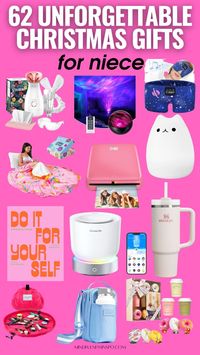 Click to see our carefully selected Christmas gift guide with 62 unique and thoughtful Christmas gift ideas for nieces that covers all ages (kid, preteen, teenage girl, adult) and interests (whether she's a Swiftie, an aspiring photographer, a homebody, a beauty lover, etc.), ensuring you’ll find something special to light up her holiday and make it unforgettable.