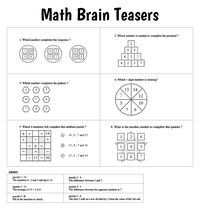 Printable Math Brain Teasers