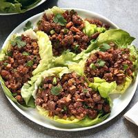 Tangy marinated beef is wrapped in refreshing lettuce leaves in this quick and easy Asian lettuce wrap recipe.