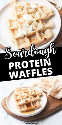 These Sourdough Protein Waffles are a quick and easy discard recipe. No need to wait overnight. They are a great high protein breakfast idea to make with your sourdough starter or discard.