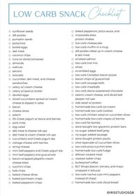 Low Carb Snack List Printable | Low Carb Meal Planner | Low Carb Food List | Low Carb Tracker | Low Carb Meal Planner | Instant Download