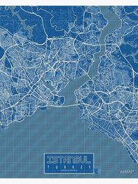 "Istanbul City Map of Turkey - Blueprint" Poster for Sale by deMAP | Redbubble