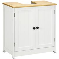 This bathroom cabinet from kleankin gives you that extra storage capacity without worrying about finding a place for it. The organizer fits directly under your sink and features a shelf inside that adjusts to make the best use of space. Vary the interior to accommodate items of different heights, such as daily hygiene products, cleaning supplies, or stacks of towels. Don't be stuck putting everything in the hallway closet; keep what you need close by when you need it.