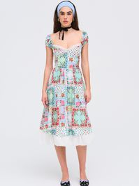 Kiera Patchwork Midi Dress — Multi