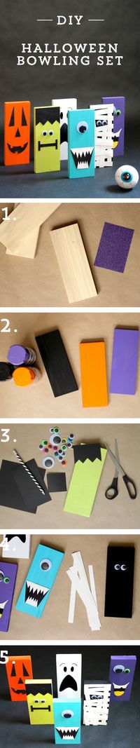 Check out this #diy #bowling set for #kid's #halloween parties!