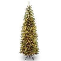 National Tree Company 6 ft. Kingswood Fir Pencil Hinged Tree wth 200 Clear Lights KW7-300-60 - The Home Depot