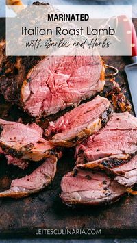 This roast leg of lamb is marinated in garlic and herbs and roasted until juicy and tender. The simple marinade gives this meat so much flavor that you'll be marking this Italian roast lamb as a permanent favorite!