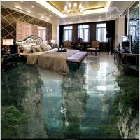 Transparent Vivid Natural Mountain Scenery Home Decorative 3D Floor Murals