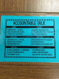 My fourth grade class has been working a lot on “accountable talk.”  I found these great desk charts on TPT, and my students have been great about referring to them.