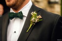 Groomsmen - black tux with blue or grey bowtie Photos: Asia Baker’s Wedding – Vogue