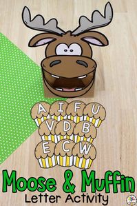 This book-inspired Moose & Muffin Letter Recognition Activity is a fun way for pre-readers to practice identifying capital and lowercase letters!