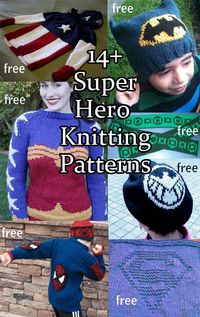 Super Hero Knitting Patterns, many free patterns