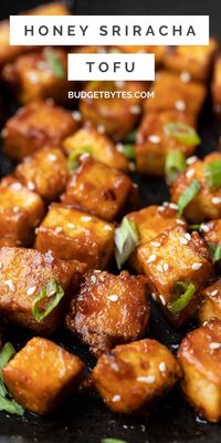 This sweet, spicy, and sticky honey sriracha tofu is addictively delicious! Add it to salads, bowl meals, wraps, and more. BudgetBytes.com