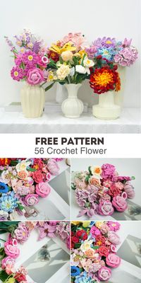 Master the art of floral crochet with our 56 Flower Pattern tutorial. This comprehensive PDF ensures success for beginners and challenges for experienced crafters.