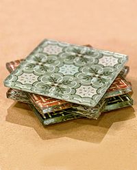 Wallpapered glass coasters