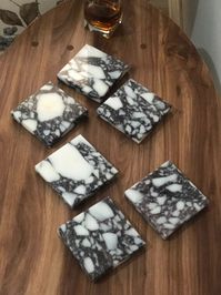 Calacatta Viola Set of 2-4-6 SQUARE Coasters Italian Marble - Etsy