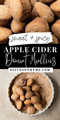 These apple cider donut muffins are mini muffins filled with classic flavors of an apple cider donut. Soft and fluffy on the inside, with a crunchy cinnamon sugar coating on the outside for even more fall flavor.