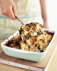 The creamy salmon and spinach under the crunchy grated potato is a guaranteed crowd pleaser whether it's for a midweek meal or a laid-back dinner part