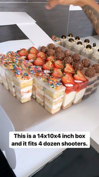 @cal_thebaker: “A quick reel on packing 4 dozen shooters in a 14x10x4” box 🍰📦 ⁣ …when I’m unable to get a…”