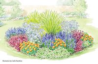 Low-Maintenance Garden Bed: These 5 nearly no-care perennials save you work in this low-maintenance garden bed for full sun.