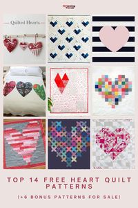 Top 14 Free Heart Quilt Patterns (+6 Bonus Patterns For Sale)