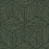 Grasscloth Geo Pine Green Geometric Paste the Wall Wallpaper