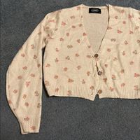 Cider Cream And Pink Floral Cardigan Size Small Never Worn