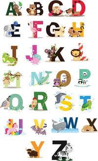 Animal Alphabet Classroom Nursery Wall Sticker