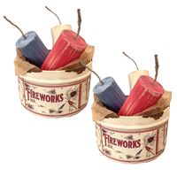 PRICES MAY VARY. Versatile Use: This vintage inspired fireworks tin with red, white, and blue wood fireworks is the perfect addition to any table or home decor. Use it as a centerpiece, serving tray, or storage container - the possibilities are endless! Ideal Gift: Looking for the perfect gift for a patriotic friend or family member? Look no further than this funny wooden tin bowl patriotic firework decor! It's a unique and thoughtful present that is sure to impress. Show Your Spirit: Let your p