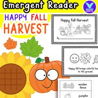 This is emergent reader mini book that help young students practice early reading skills, vocabulary and their visual identification by coloring.ABOUT THIS BOOK>The book subject is about "Happy Fall Harvest". >The vocabulary words are included: happy, leaves, nuts, sunflowers, wooden fence, pumpkin, scarecrow, fallen leavesWHAT THE BOOK WILL HELP>Learn reading and having fun.>Present a predictable pattern sentence to aid understanding and ease of remembering.>Understanding of sent