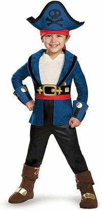 Jake costume Includes Jumpsuit with attached jacket,Belt,Buckle,Hat and Boot Covers | Izzy costume Includes Tunic, Leggings, Bandanna, Boot Covers and Pouch