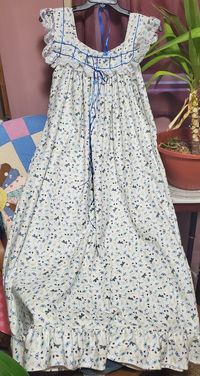 Ready to Go - Sm/Med Flannel Nightgown - Handmade Victorian/Vintage Style Floor Length - Large with a 53" length