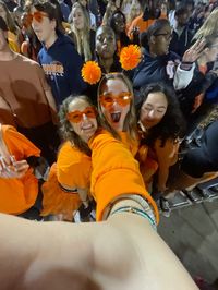 football games theme, orange out outfits, football, school spirit