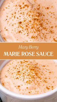 This Mary Berry Marie Rose Sauce recipe features mayonnaise, tomato ketchup, cayenne pepper, Tabasco, Worcestershire sauce, brandy, lemon juice, salt, and black pepper. Total time for preparation is 5 minutes, yielding 4 servings.