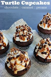 Chocolate Turtle Cupcakes