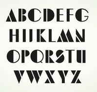 Retro-inspired stencil alphabet in bold, geometric shapes adds a touch of Art Deco elegance to any design. This digital download includes EPS files of upper-case letters, perfect for instant use in graphic projects..#Fontsalphabet#Fontsalphabet#Handwritten#Fontsalphabetaesthetic#Fontsalphabetsimple