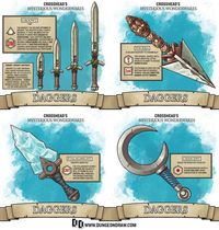 [OC][ART] D is for Dagger. Instead of one for each rarity I’m doing four this time, so here are 4 common daggers. - DnD