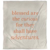 East Urban Home Handwritten Curiosity Inspirational Quote Duvet Cover - Microfiber Size: King Duvet Cover, Color: White/Orange